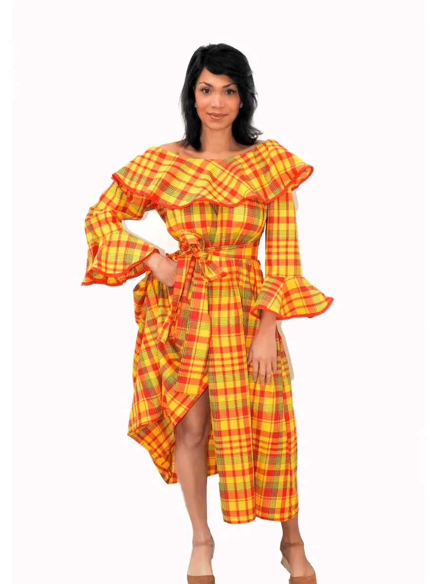 Robe Madras Poética Hibiscus